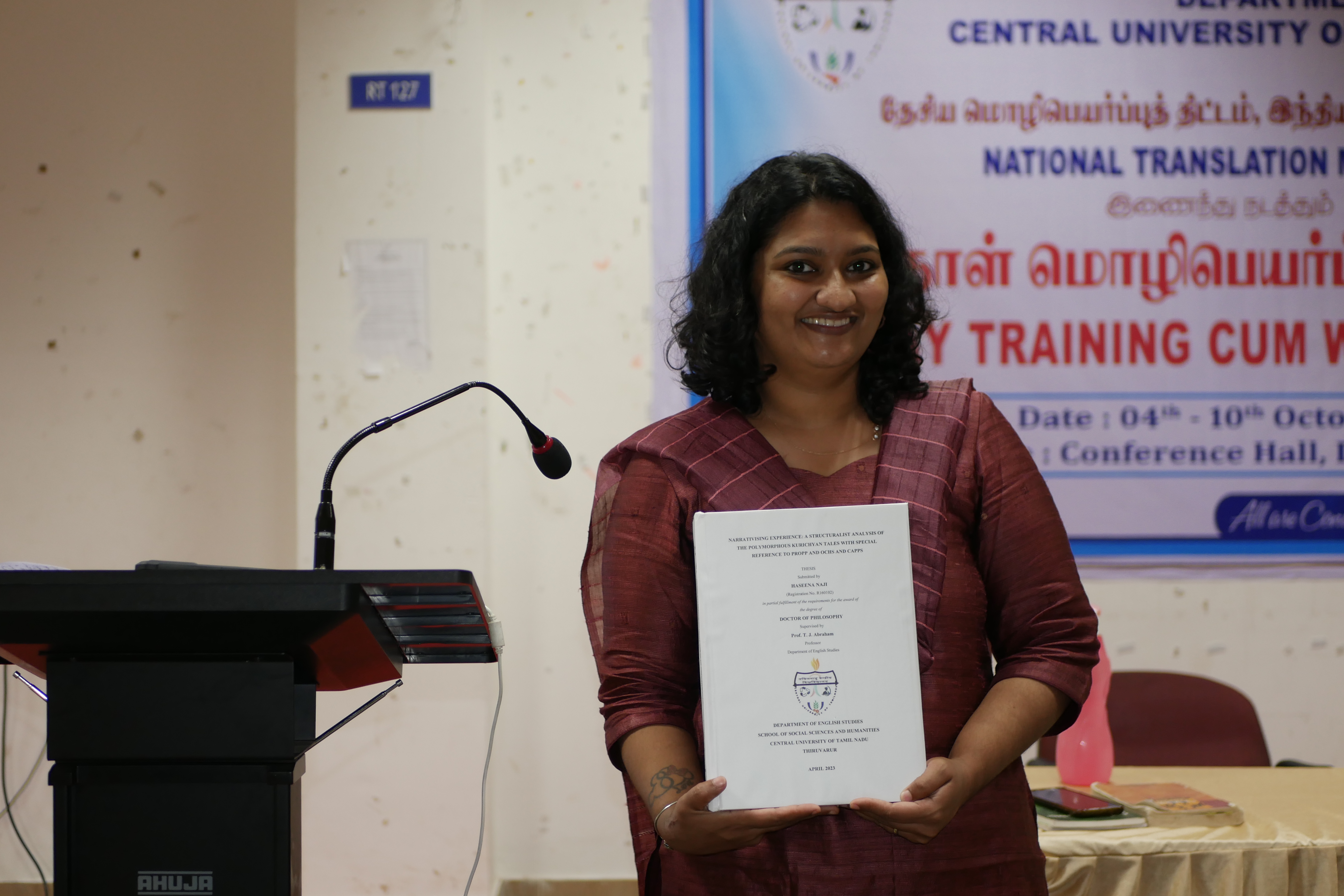 With PhD thesis at Central University of Tamil Nadu